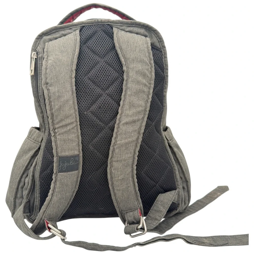 Ju-Ju-Be Gray Backpack Diaper Bag Travel‎ Organizer Multi-Pocket